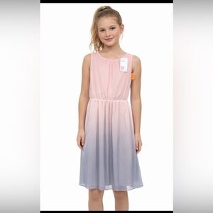 Dress size 12/14 youth new pink blues chiffon style dress